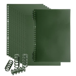 12 Pack B5 22 Mil Plastic Notebook Binder Covers with Binding Comb, Dark Green - Picture 1 of 6