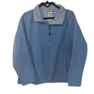 Cabela's Soft Shell Jacket Full Zip Blue Lightweight Hiking Fishing Everyday L - Picture 1 of 6