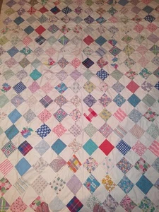 Antique Vintage Handmade Quilt 80×64 * See Description - Picture 1 of 12