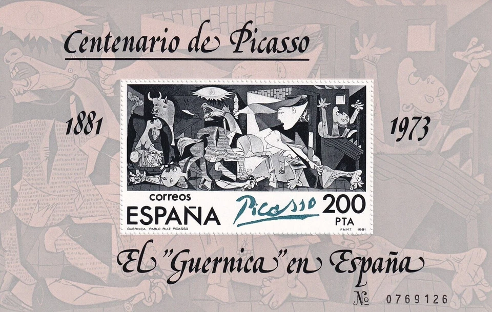 SA14c Spain 1981 100th Anniv of Birth of Picasso mint minisheet - Image 1 of 1