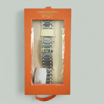 NUEVO Tory Burch Miller Dos Tonos Dorado Plata Apple Watch Pulsera Correa TBS0087 Foto 1 de 3