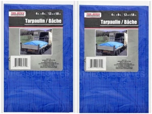 (2 Pack) Blue Plastic Tarp - All Weather Light Duty Tarp - NEW - Picture 1 of 7