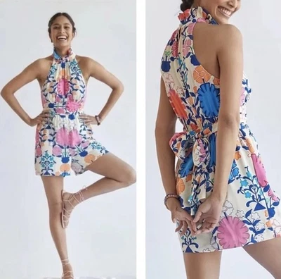 *Como Está* Nuevo Mameluco Anthropologie Para Mujer Floral Abundo Tracy Reese Pequeño Boho Foto 1 de 4