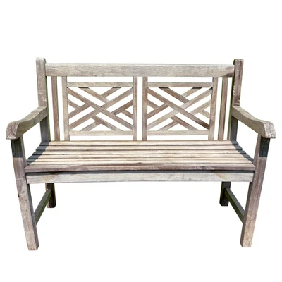 Banco de teca estilo Chippendale Foto 1 de 3