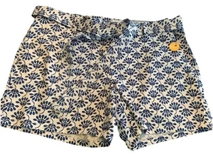 Women’s shorts 16 Blue And White sit at waist Fabric Belt Liz Claiborne $37 NWT - Picture 1 of 11