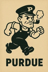 Letrero de metal de 12x8 pulgadas con logotipo de mascota antigua vintage de Purdue NCAA College nj - Imagen 1 de 1