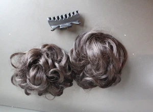 Sarla Claw Clip Hair Piece Dark Brown Curly Ponytail Extension Synthetic Bun - Picture 1 of 5