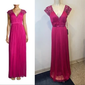 Hot Pink Pleated Maxi Dress by Catherine Deane - Picture 1 of 11