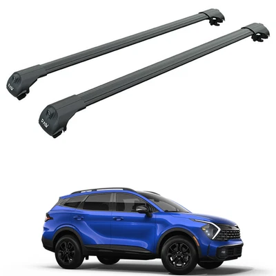 Barras transversais de teto para Kia Sportage (2022-2025) teto elevado, preto - Imagem 1 de 4