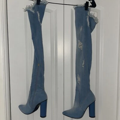 Botas jeans acima do joelho Cape Robbin 7  - Imagem 1 de 4