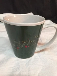 Totally Today Christmas Coffee Tea Hot Chocolate Mug Cup w/Greens & Berries 4" - Picture 1 of 5