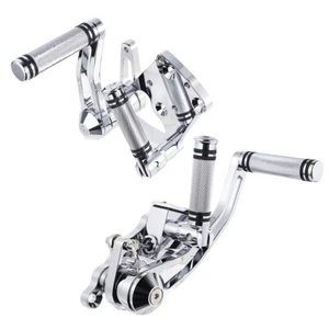 BILLET ALUMINUM CHROME FORWARD CONTROL KITS FOR HARLEY SOFTAIL FATBOY 2000-2017 - Picture 1 of 10