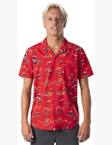 Camisa Rip Curl Velzy manga corta en rojo brillante - Imagen 1 de 2
