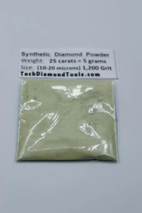 Diamant Mikron Pulver 1.200 Körnung Mesh (12-20 Mikron), Gewicht - 25 Karat - 5 Gramm - Bild 1 von 7