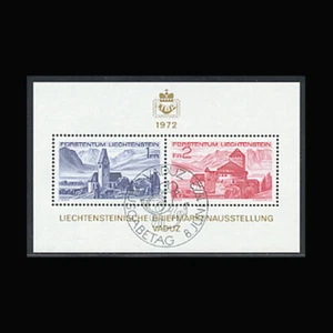 Liechtenstein, Sc #505, Cancellato, 1972, S/S, Bendern & Castello di Vaduz - Foto 1 di 1