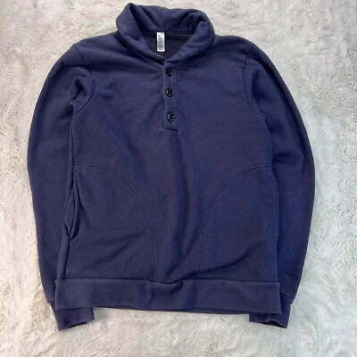 Sudadera American Apparel Para Hombres M Azul Mantón Cuello Rugby Pullover EE. UU. Foto 1 de 4