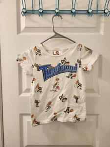 Unisex Space Jam Kids White Shirt Size 7 Cotton Short Sleeved Tune Squad.  - Picture 1 of 6