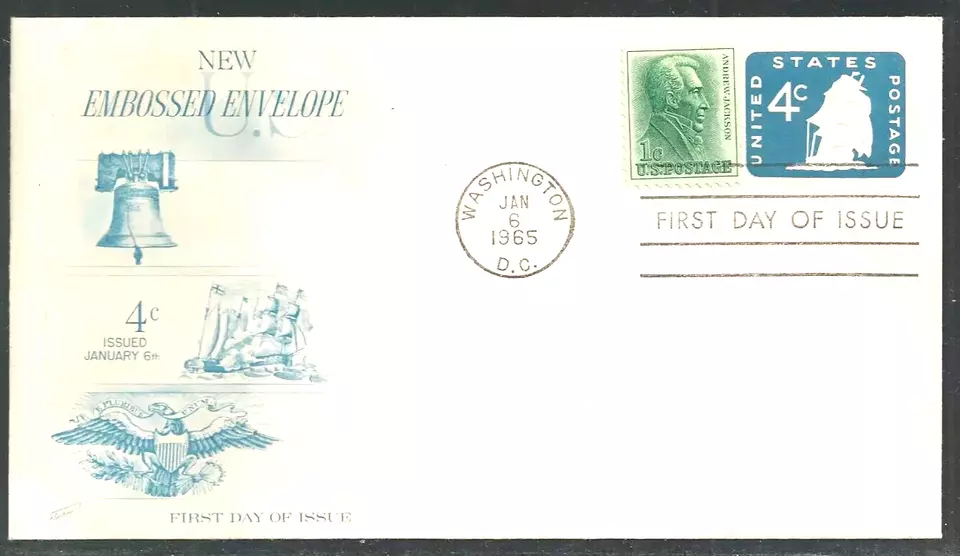 #u549 ship OLD IRONSIDES BLUE FLEETWOOD CACHET FDC 1965 UNADDR - Image 1 of 1