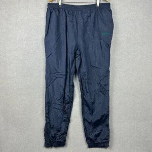 Vintage Adidas Track Pants Mens Large Navy Blue Elastic Waist Lined Windbreaker - Picture 1 of 8