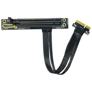 PCIE 4.0 X4 to X16 Extension Adapter Cable GEN4 PCIe 4x Silver Plated Cable - Picture 1 of 8