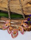 Necklace Charming Charlie 16" Pink Orange Barbiecore Charm Summer Casual Bold