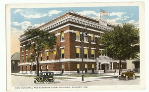 Nuovo edificio della Corte Superiore Municipale Elkhart Indiana IN cartolina - Foto 1 di 1