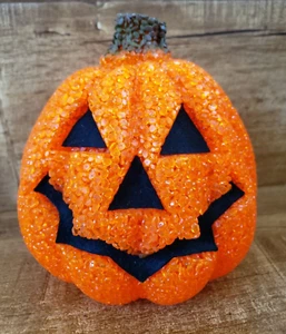Temporadas Derretido Crackle Calabaza Jack-O-Lantern Halloween Decoración Iluminar-Funciona - Imagen 1 de 13