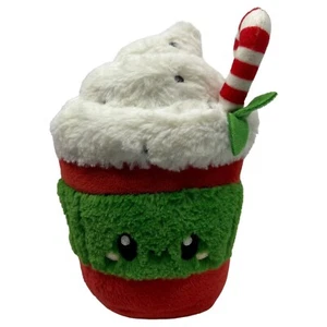 Café latte de peluche de 8"" de Navidad menta suave rojo verde - Imagen 1 de 5