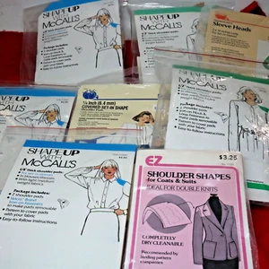 LOT 8 VTG 1990s Shoulder Pads NOS DRITZ McCalls EZ Intl Sewing Asstd 1/4" - 1/2" - Picture 1 of 13