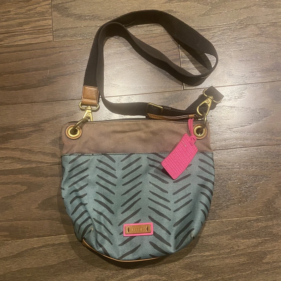 Bolso Bandolera Fossil Cartera Cubo Keely Recubierto Teal Marrón Rosa Multicolor Foto 1 de 4