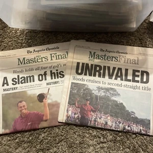 Vintage Tiger Woods newspapers The Augusta Chronicle Masters Final 01-02. Lot 2 - Picture 1 of 7