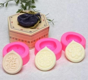 (Handmade Soap Mould Mold) Traditional Cake (Flowder) 3 Moulds In a set AU Stock - Picture 1 of 6