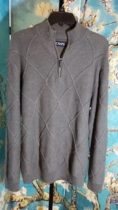NWT Chaps Men's Classic Fit Quarter Zip Sweater. Size Medium, Retail $80.00 - Picture 1 of 2
