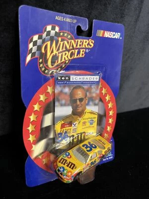 WINNERS CIRCLE ~ KEN SCHRADER #36 1/64 Diecast M&MS STOCK CAR & Trading Card - Image 1 of 4