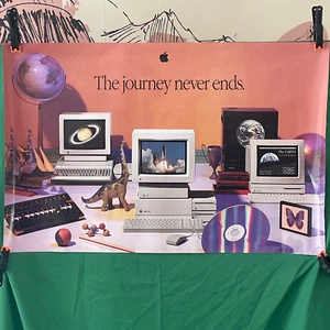 1990 Apple Computer Poster "The journey never ends" Macintosh LC Apple IIE 2GS - Bild 1 von 3