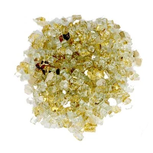 Hiland RFGLASS-2-GOLD Fire Glass, 20 lb, Gold 20 lb. Reflective Glass - Picture 1 of 4