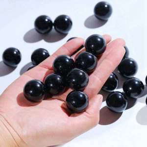 Bola de cristal de cuarzo esfera obsidiana negra natural de 30 mm tono precioso curativo + soporte - Imagen 1 de 12