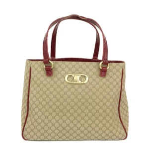 CELINE Macadam Canvas Hand Bag Beige/4BD0207 - Picture 1 of 12