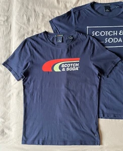 Scotch & Soda T-Shirt Gr. S dunkelblau mit Logo auf Brust + 1 T-Shirt geschenkt - Bild 1 von 10