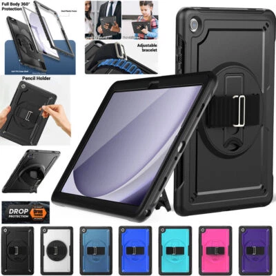 Tablet Case Shockproof Rotating Stand Cover Strap For Samsung Galaxy Tab A9 A9+  - Image 1 of 4