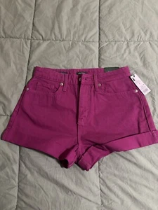 Pantaloncini donna Wild Fable Highest Rise Mom taglia 4 rosa fucsia polsino arrotolato nuovi con etichette - Foto 1 di 6