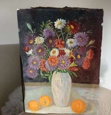 Still Life , G.Filkov 1947 , flowers , Oil painting,Picture - Image 1 of 2