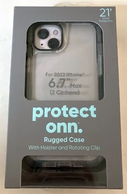 Funda transparente para teléfono resistente Protect Onn para iPhone 14+ 2022 6,7” cámara Max 2 - ¡NUEVA EN CAJA! Foto 1 de 2