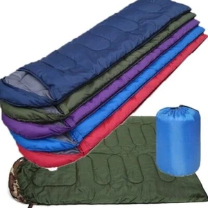 4 SEASON SLEEPING BAG WATERPROOF CAMPING HIKING BAGS ENVELOPE SINGLE ZIP CASE UK - Picture 1 of 20