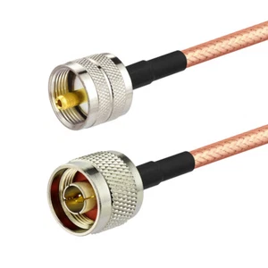 N Typ Stecker auf UHF PL-259 Stecker RG142 Koaxial Zopf Kabel 20 cm - Bild 1 von 3