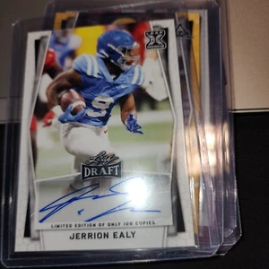 2022 LEAF DRAFT WHITE MARBLE BA-JE1 JERRION EALY XRC AUTO /100 - KC CHIEFS - Picture 1 of 2