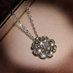 Halskette Sterlingsilber 925 mit Zirkonia Damen Mädchen shmuck - Bild 1 von 5
