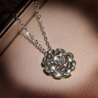 Halskette Sterlingsilber 925 mit Zirkonia Damen Mädchen shmuck - Bild 1 von 4