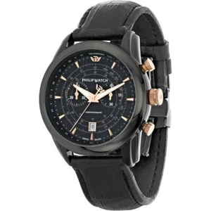 PHILIP WATCH SEAHORSE CRONO PVD orologio da uomo R8271996004 nero e rosa e pelle - Foto 1 di 1