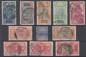 GUINEE : JOLI LOT D' OBLITERATIONS RARES ET BIEN FRAPPEES SUR 11 TIMBRES - Picture 1 of 1